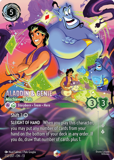 Aladdin & Genie - Mischievous Pals (Enchanted) 232/204 card from Attack of the Vine!