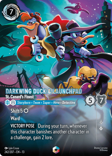 Darkwing Duck & Launchpad - St. Canard's Finest (Enchanted) 242/204 card from Attack of the Vine!