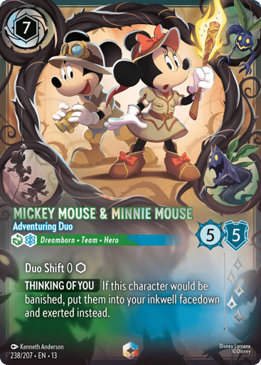 Mickey Mouse & Minnie Mouse - Adventuring Duo (Enchanted) 238/204 card from Attack of the Vine!