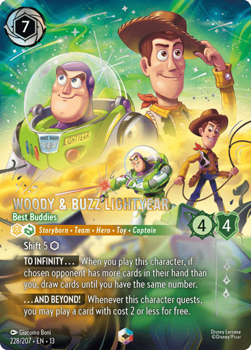Woody & Buzz Lightyear - Best Buddies (Enchanted) 228/204 card from Attack of the Vine!