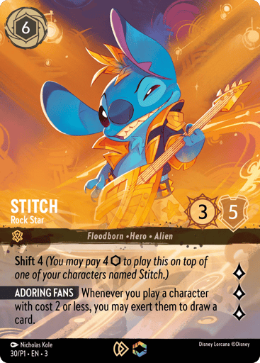 Stitch - Rock Star (Store Championship) 30 card from Disney Lorcana Promo Cards