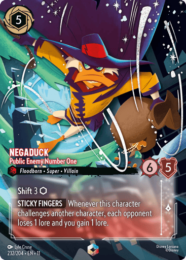 Negaduck - Public Enemy Number One (Enchanted) 232/204 card from Winterspell