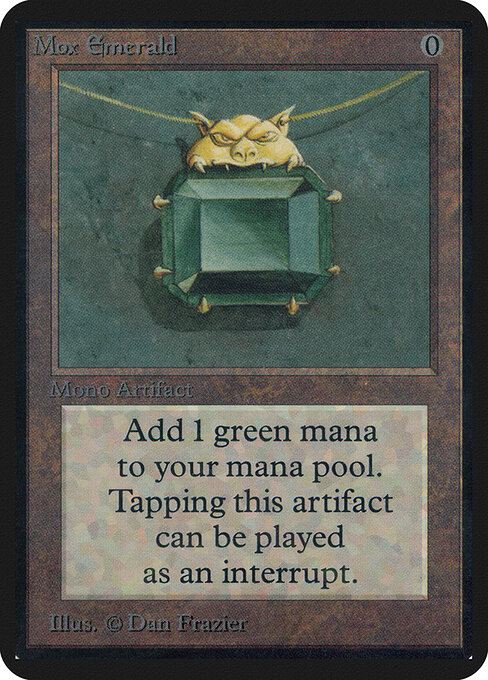 Mox Emerald card from Alpha Edition