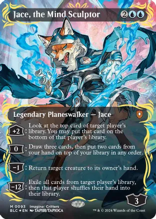 Jace, the Mind Sculptor (Borderless) (Raised Foil) 93 card from Commander: Bloomburrow