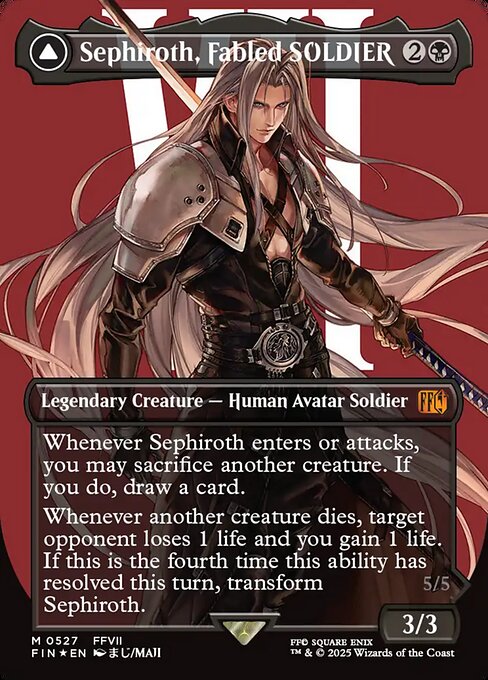 Sephiroth, Fabled SOLDIER (Borderless) (Surge Foil) 527 card from FINAL FANTASY