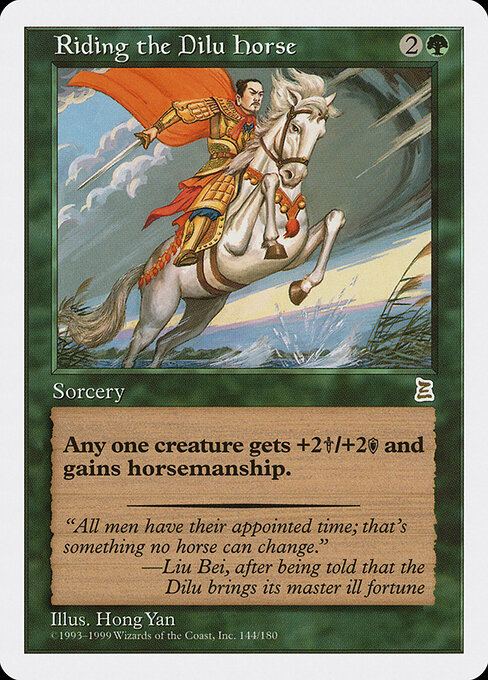 Riding the Dilu Horse 144 card from Portal Three Kingdoms