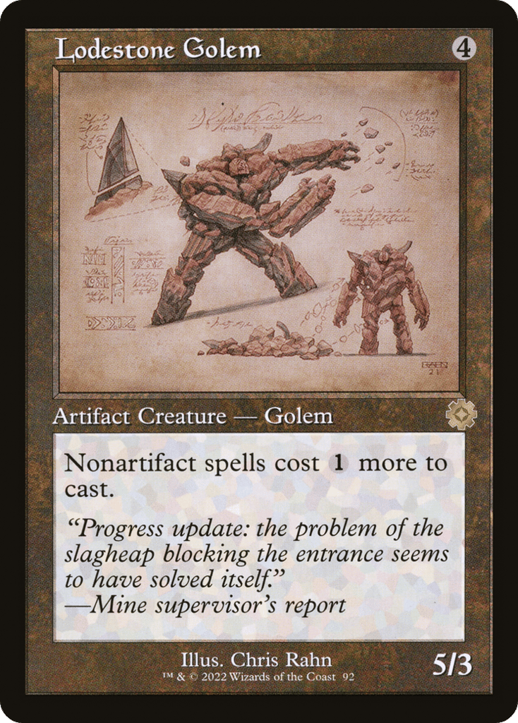 Lodestone Golem (Schematic) (Serial Numbered) 92 card from The Brothers' War: Retro Frame Artifacts