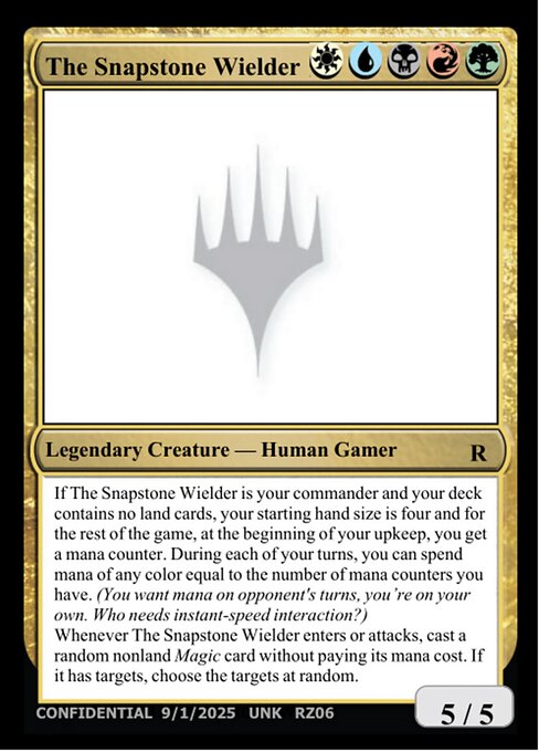 The Snapstone Wielder card from Un-Known Event Playtest Cards