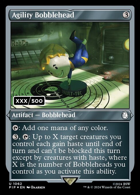 Agility Bobblehead (Serial Numbered) 1062 card from Universes Beyond: Fallout