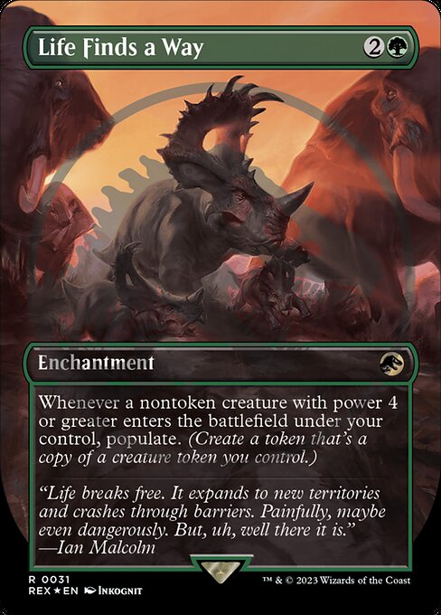 Life Finds a Way (Borderless) (Emblem) 31 card from Universes Beyond: Jurassic World Collection