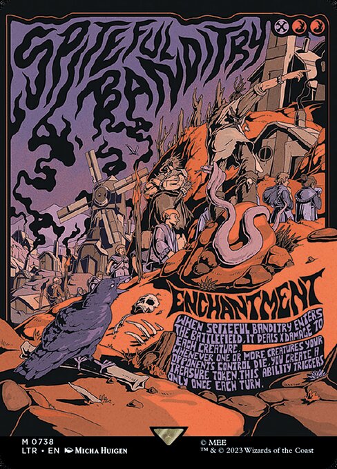 Spiteful Banditry (Borderless Poster) (Serial Numbered) 738 card from Universes Beyond: The Lord of the Rings: Tales of Middle-earth