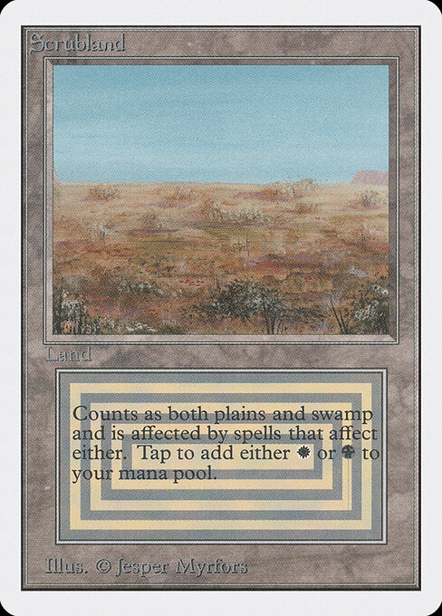 Scrubland card from Unlimited Edition