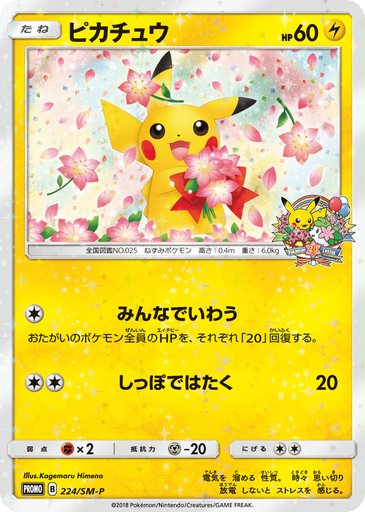 Pikachu 224/SM-P card from SM-P: Sun & Moon Promos