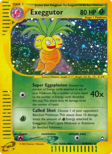 Exeggutor (H10) H10/H32 card from Aquapolis