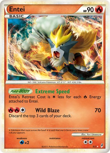 Entei (Shiny) SL3 card from Call of Legends