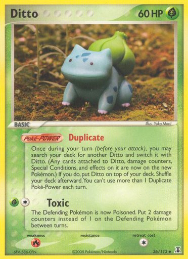 Ditto (Bulbasaur) 36/113 card from Delta Species
