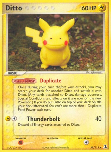 Ditto (Pikachu) 39/113 card from Delta Species