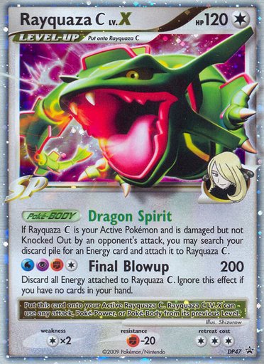 Rayquaza C LV.X DP47 card from Diamond and Pearl Promos