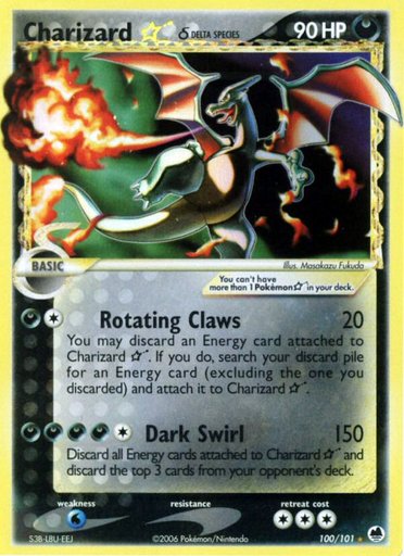 Charizard Star (Delta Species) 100/101 card from Dragon Frontiers