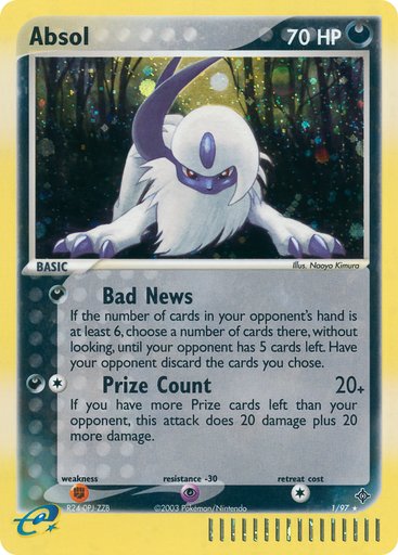 Absol 1/97 card from Dragon