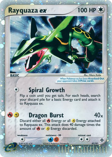 Rayquaza ex 97/97 card from Dragon