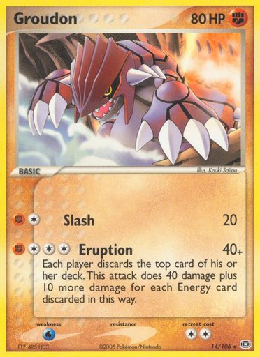 Groudon 14/106 card from Emerald