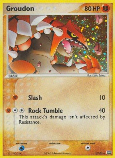 Groudon 5/106 card from Emerald