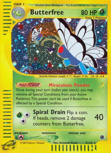 Butterfree (5) 005/165 card from Expedition