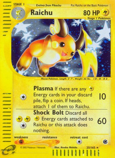 Raichu (25) 025/165 card from Expedition