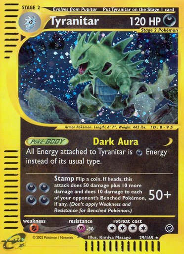 Tyranitar (29) 029/165 card from Expedition