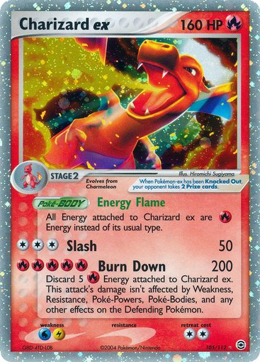 Charizard ex 105/112 card from FireRed & LeafGreen