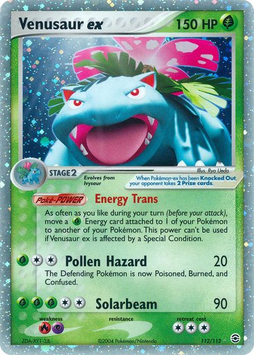 Venusaur ex 112/112 card from FireRed & LeafGreen