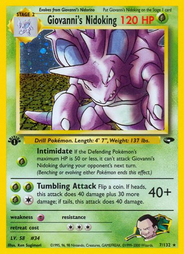 Giovanni's Nidoking 007/132 card from Gym Challenge