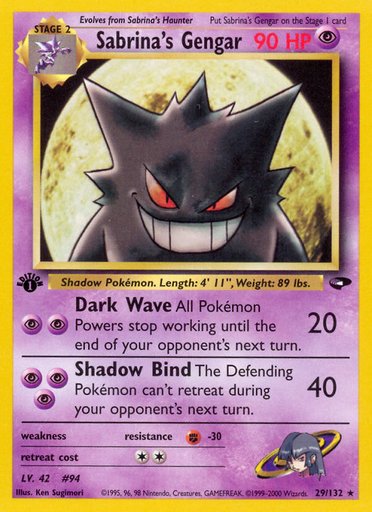 Sabrina's Gengar 029/132 card from Gym Challenge