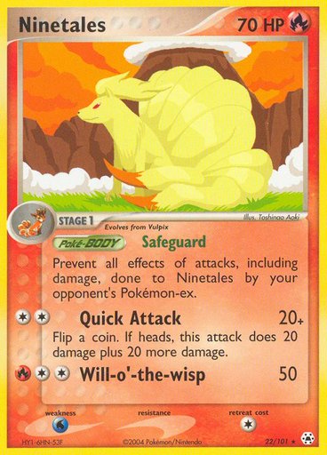 Ninetales 22/101 card from Hidden Legends