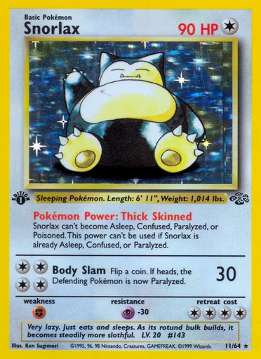 Snorlax (11) 11/64 card from Jungle