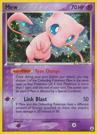 Mew 10/92 card from Legend Maker
