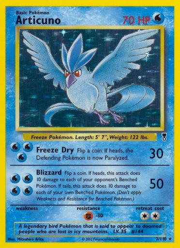 Articuno 002/110 card from Legendary Collection