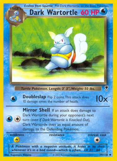 Dark Wartortle 039/110 card from Legendary Collection