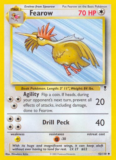 Fearow 042/110 card from Legendary Collection