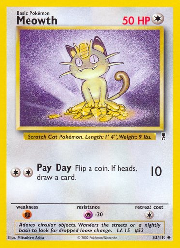 Meowth 053/110 card from Legendary Collection