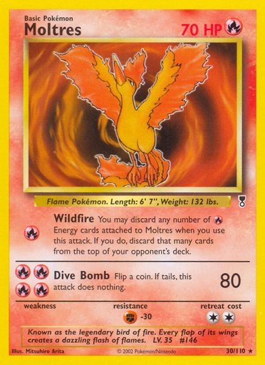 Moltres 030/110 card from Legendary Collection