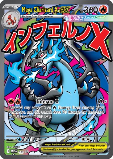 Mega Charizard X ex 023 card from ME: Mega Evolution Promo