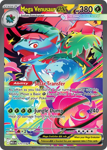 Mega Venusaur ex 177/132 card from ME01: Mega Evolution