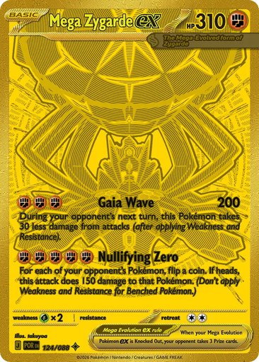Mega Zygarde ex 124/088 card from ME03: Perfect Order