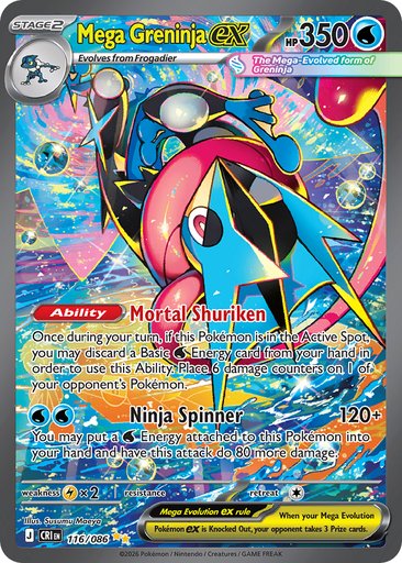 Mega Greninja ex 116/086 card from ME04: Chaos Rising