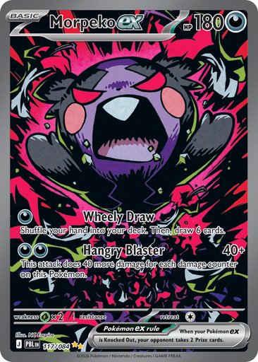 Morpeko ex 117/084 card from ME05: Pitch Black