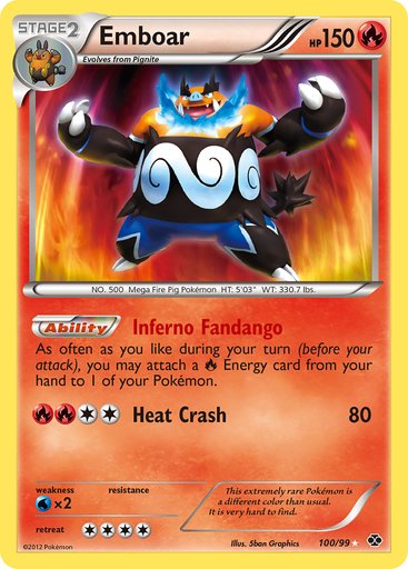 Emboar 100/99 card from Next Destinies