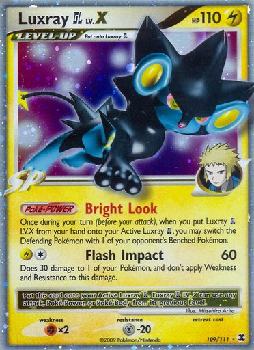 Luxray GL Lv.X 109/111 card from Rising Rivals