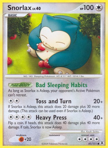 Snorlax (81) 81/111 card from Rising Rivals